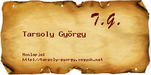 Tarsoly György névjegykártya